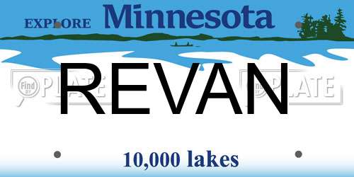 REVAN Minnesota License Plate