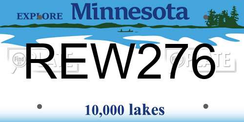 REW276 Minnesota License Plate