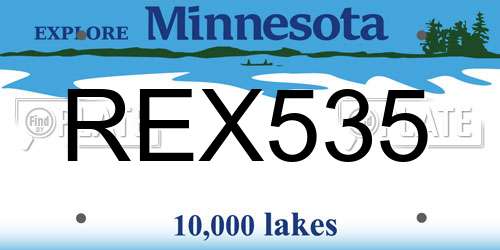 REX535 Minnesota License Plate
