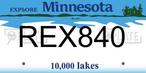 REX840 Minnesota License Plate
