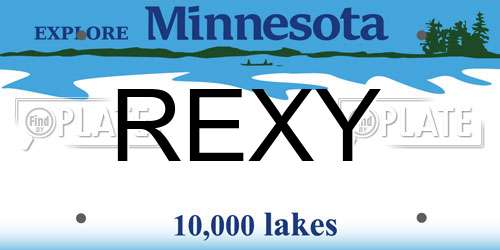 REXY Minnesota License Plate