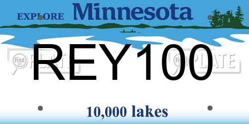 REY100 Minnesota License Plate
