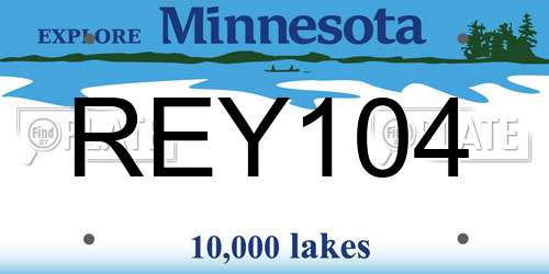REY104 Minnesota License Plate