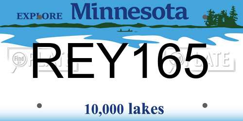 REY165 Minnesota License Plate