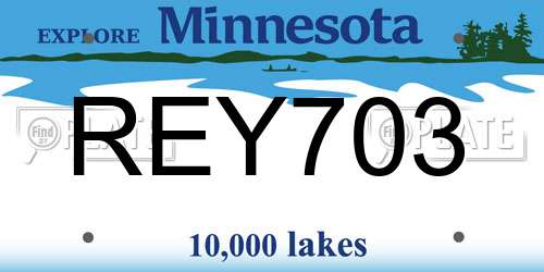 REY703 Minnesota License Plate