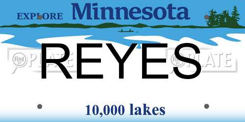 REYES Minnesota License Plate