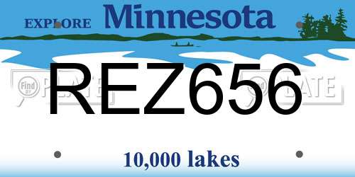 REZ656 Minnesota License Plate