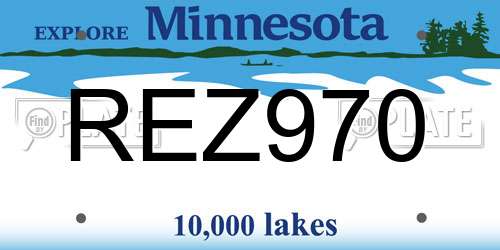 REZ970 Minnesota License Plate