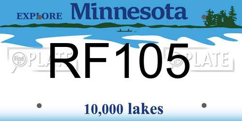 RF105 Minnesota License Plate