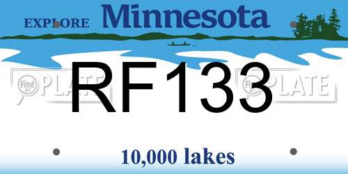 RF133 Minnesota License Plate