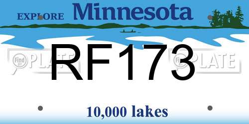 RF173 Minnesota License Plate