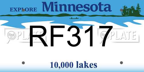 RF317 Minnesota License Plate