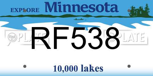 RF538 Minnesota License Plate