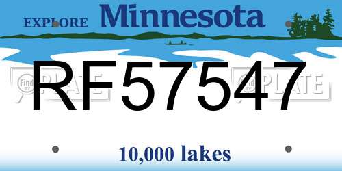 RF57547 Minnesota License Plate