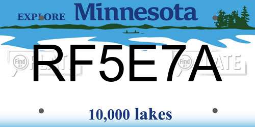 RF5E7A Minnesota License Plate