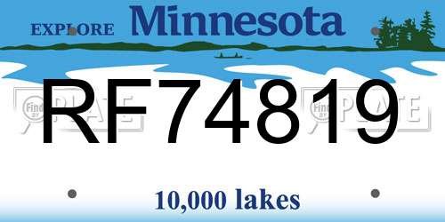 RF74819 Minnesota License Plate