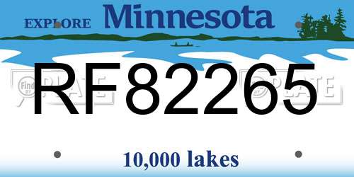 RF82265 Minnesota License Plate