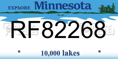 RF82268 Minnesota License Plate