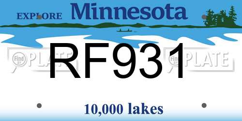 RF931 Minnesota License Plate
