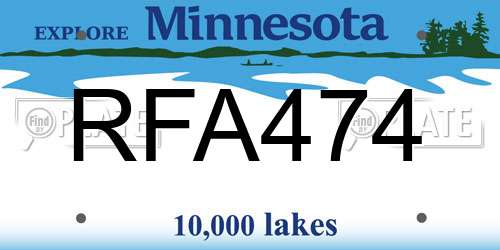 RFA474 Minnesota License Plate