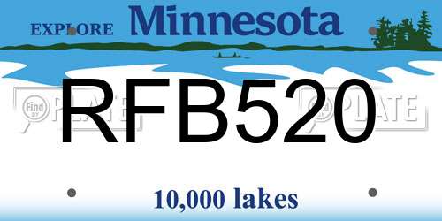 RFB520 Minnesota License Plate