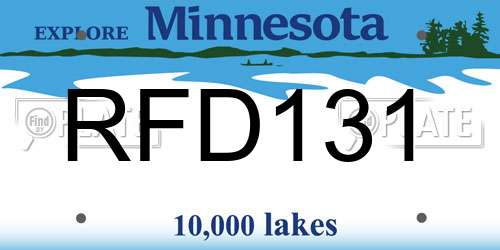 RFD131 Minnesota License Plate