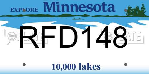 RFD148 Minnesota License Plate