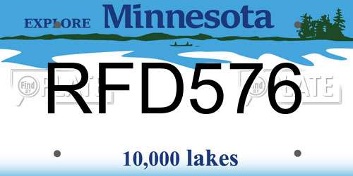RFD576 Minnesota License Plate