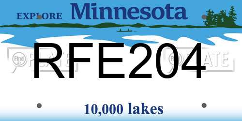 RFE204 Minnesota License Plate