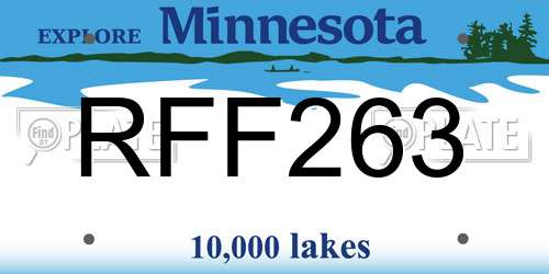 RFF263 Minnesota License Plate