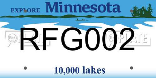 RFG002 Minnesota License Plate
