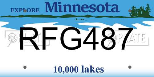 RFG487 Minnesota License Plate
