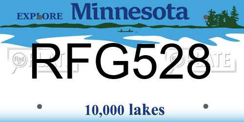 RFG528 Minnesota License Plate