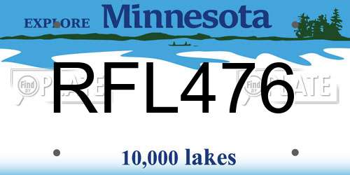 RFL476 Minnesota License Plate