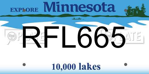 RFL665 Minnesota License Plate