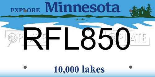 RFL850 Minnesota License Plate