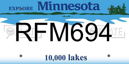 RFM694 Minnesota License Plate