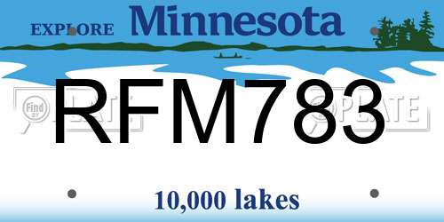 RFM783 Minnesota License Plate