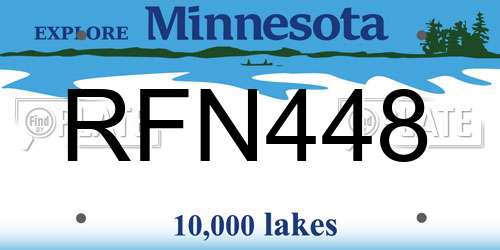 RFN448 Minnesota License Plate