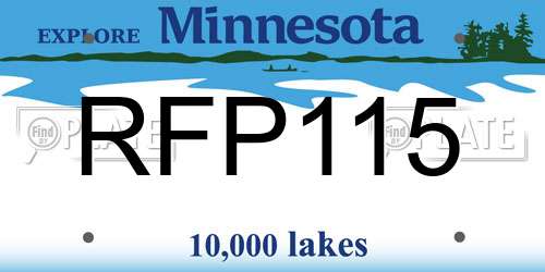 RFP115 Minnesota License Plate