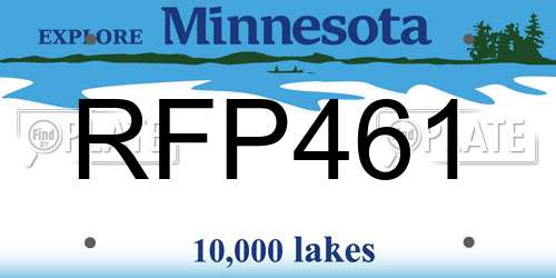 RFP461 Minnesota License Plate