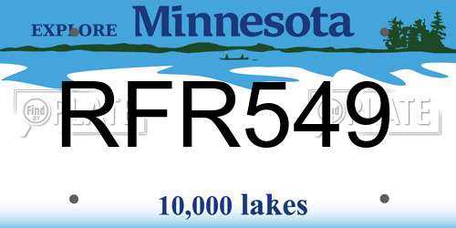 RFR549 Minnesota License Plate