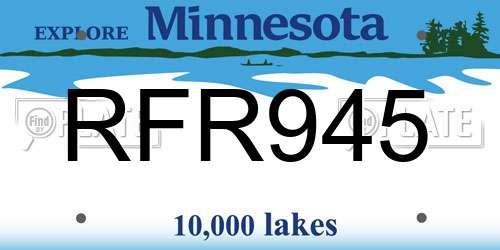 RFR945 Minnesota License Plate