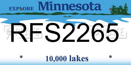 RFS2265 Minnesota License Plate
