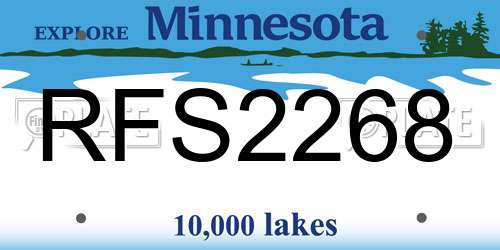 RFS2268 Minnesota License Plate