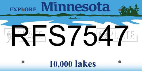 RFS7547 Minnesota License Plate