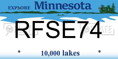 RFSE74 Minnesota License Plate