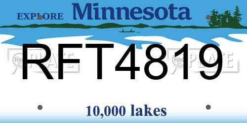 RFT4819 Minnesota License Plate