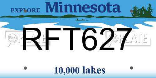 RFT627 Minnesota License Plate