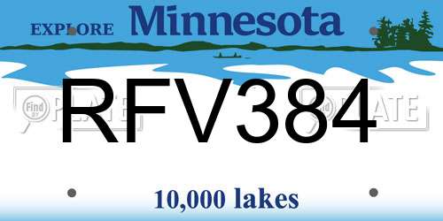 RFV384 Minnesota License Plate